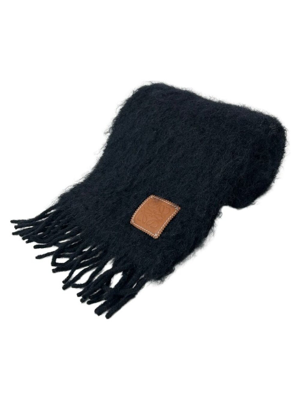 Loewe Shawl Black Wool Scarf